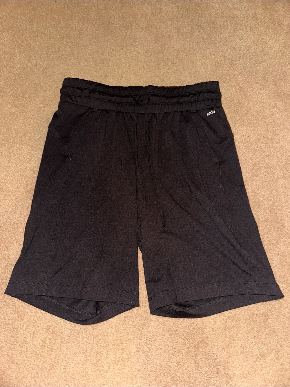 zuda Black Women's Athletic Shorts with Elastic Waistband